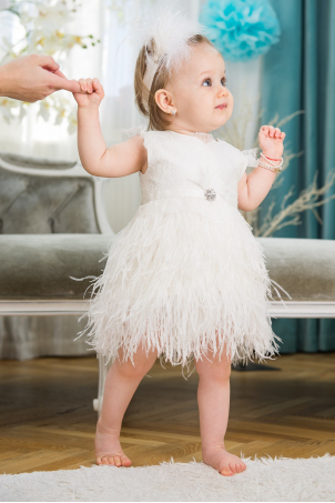 Pearl -  feather girl dress for special occasions