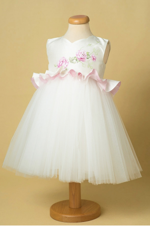 Damask Rose - Hand Painted Girl Dress Damask Rose - Hand Painted Girl Dress