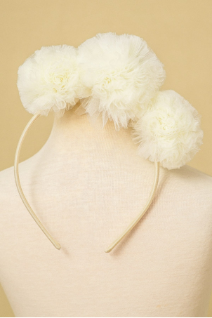 Ivory Snowballs - Baby girl headband