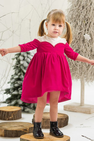 Pink Fairy - 3-6 Months size - Velvet girl dress OUTLET