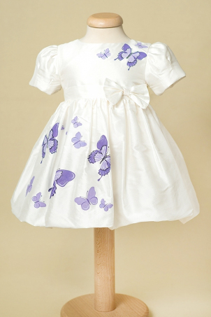 Purple Butterfly Aquarela - Baby hand painted Dress