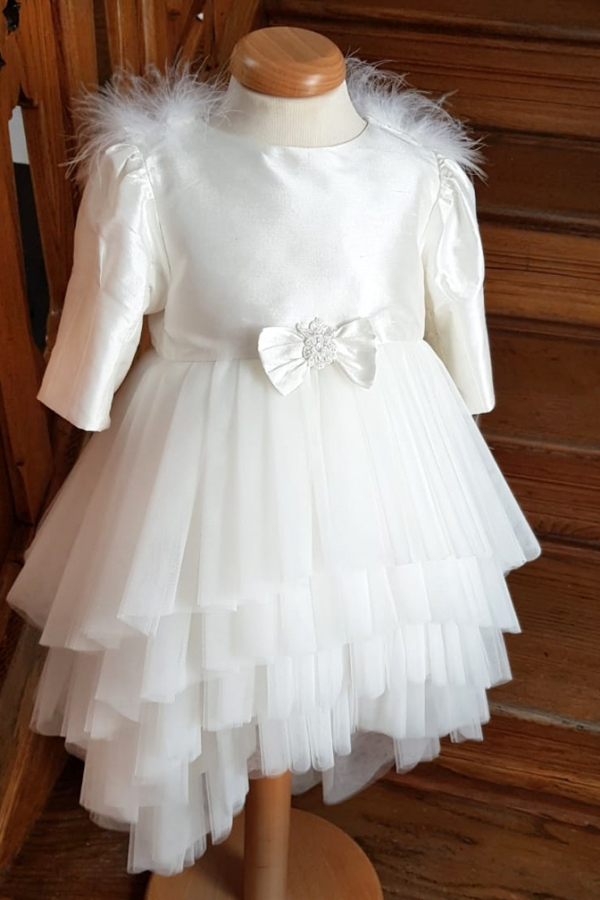 Ivory SIlver Angel - beautiful angel dress with feather wings