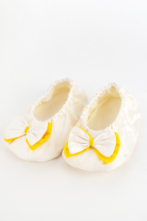Lemonade - Silk shantung baby bootees