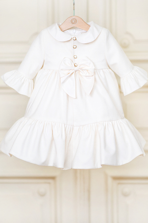 Bella -  Girls' coat with ruffles and silk bow