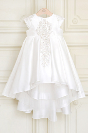 Sparkling Light - Ivory Train Dress with Delicate and Precious Beads Lace