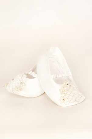 Sparkling Light -  Baby Girl Beads Lace Ivory Bootees