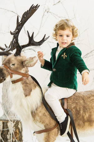 Jade Lily - Lily monogram velvet suit for the little gentlemen Jade Lily - Lily monogram velvet suit for the little gentlemen