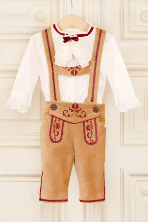 Captain von Trapp - Baby boy Tyrolean costume with embroidery and jabot shirt