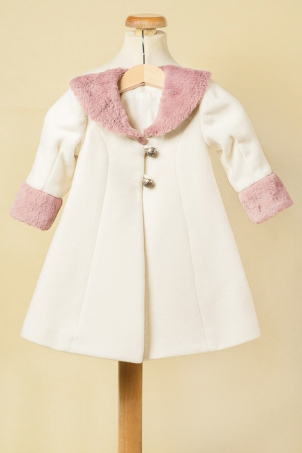 Quartz Rose - Little and baby girl faux fur coat