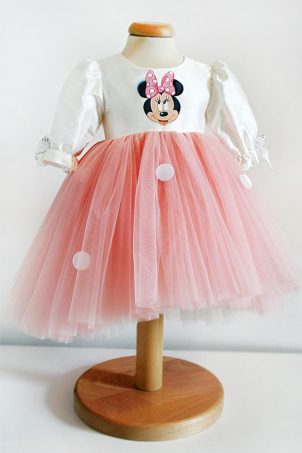 Pretty Minnie Hand Painted Dress for Girls