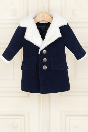 Frank - Children's coat, with ecological fur collar