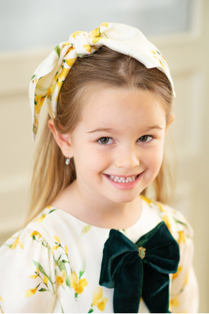 Iris - Soft headband for girls with yellow flowers