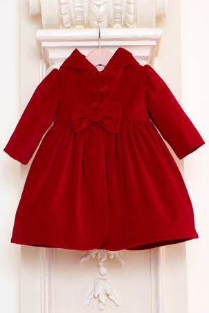 Beautiful Red - Paltonas pentru fete din catifea