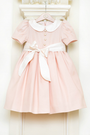 Spring Dhalia - Delicate Blush Pink dress with shantung silk details