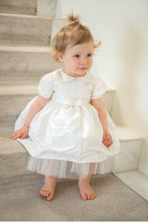 Sweet Flower - Delicate ivory dress decorated with pearls