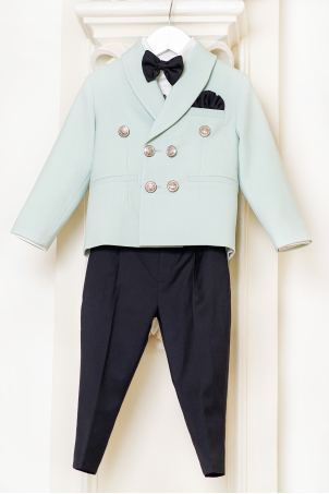 Color Prince Charming - Costum baieti elegant clasic, cu sacou colorat si nasturi metalici