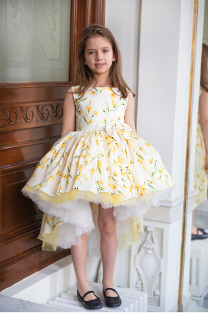 Princess Iris - Special dress for girls with train and bow