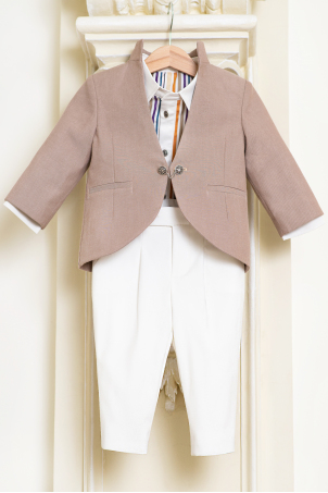 Liam - Colorful suit for boys with cream jacket
