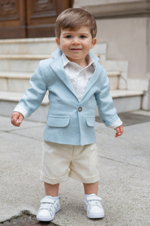 Summer Sky - Linen baby blue suit for boys