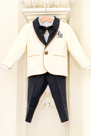 Classic Gold -  Classic elegant black and ivory suit with gold details 