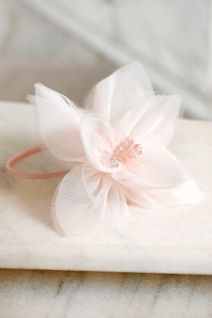 Flower Beauty - Girl Headband in the shape of a flower with delicate sparkly decorations
