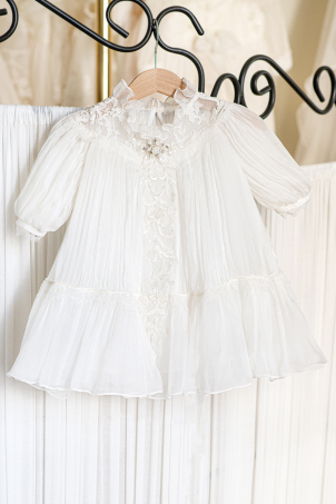 Aileen - Delicate silk veil dress for girls with silk lace
