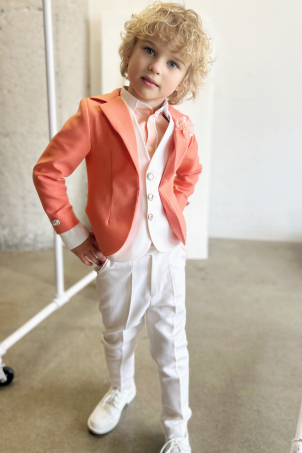 Elegant Deep Coral - Special Occasion suit for boys 