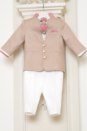 Perfect Gentleman - Linen suit for boys with gold buttons