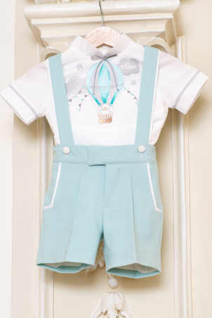 Fly with Me - Hand painted baby boy summer suit