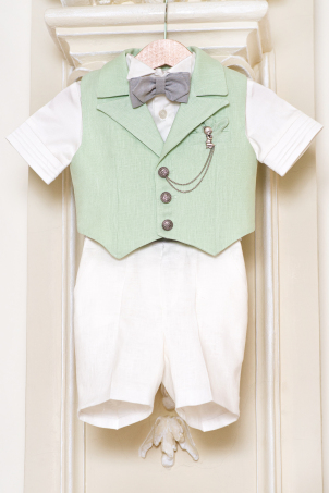 Little Angel - elegant linen waistcoat suit for boys